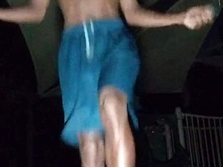 yo, wanna see my skinny roommate work out in the dorm?