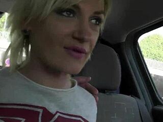 blonde cougar gets down and dirty in a car hookup
