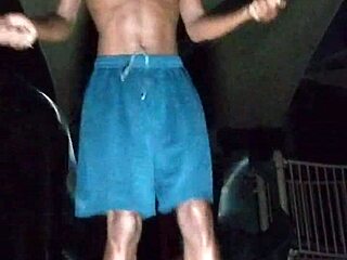 yo, wanna see my skinny roommate work out in the dorm?