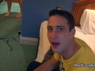 Real couple shares intimate moments at hotel on camera