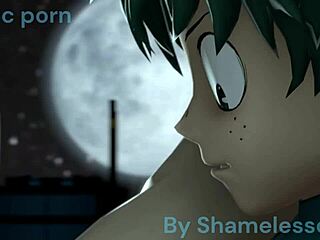 Toga and Deku share intimate kissing moments leading to monster cock blowjob and creampie cumshot