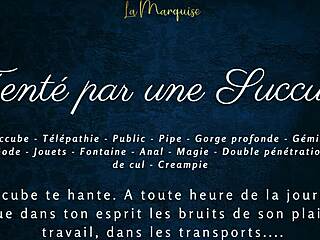 Tempted by a succubus with French dirty talk in public anal