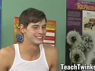 twinks jayden ellis and steffen van sneak a hardcore anal session in classroom