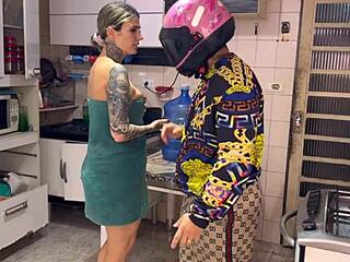 Wanna see my naughty wife greet the delivery guy naked at home?