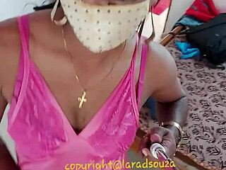 Lara Dsouza rocks pink satin for hot anal action!