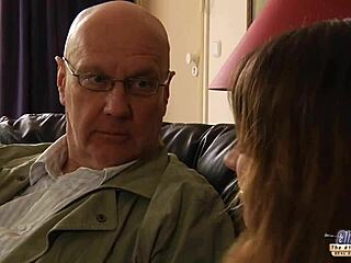 Sucking Old Man's Cock and Riding Him Hard