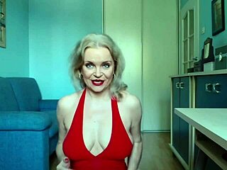 mommy goes wild with huge dildo alone