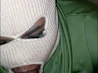 masked girl gives super sloppy deep throat blowjob. just wild homemade action all over!