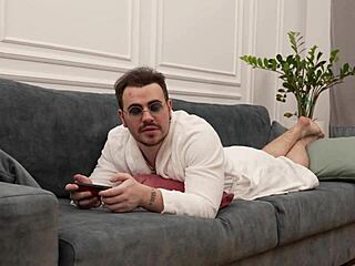 I saw the camera and surrendered on the couch! That blonde maid got wet and moaned with sensual moves.