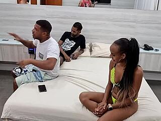 backstage with skinny thai kalifa, screaming in wild anal dp with multiple guys