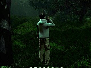 Curvy Cute Babe In Ripped Outfit Shows Big Tits In 3D Game Scene.