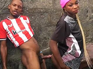 Interracial Outdoor Hardcore Sex Hits Rough and Fast. Petite Amateur Submissive Takes It All.