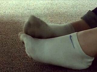 Dirty Socks Hidden Under Sneakers Caught on Camera