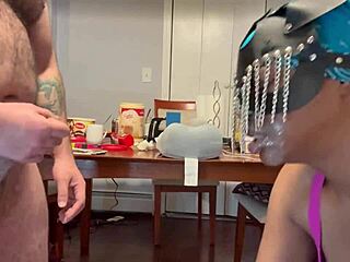 extreme facefuck with puking soda and ice cream while rimming interracial slave.