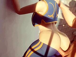 Fortnite Chun Li Caught in Sneaky Bathroom Anal and Squirting Frenzy!