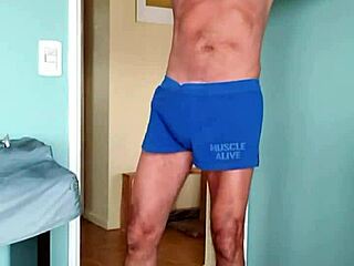 omg, pervy daddy loves his soft muscle shorts at home! 😍