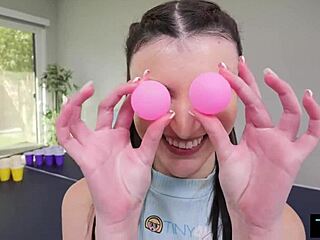 Julia James Loses Pong and Gets Her Tight Hole Stuffed Hard. Watch Her Ride!