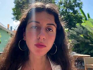 Friend Cums on My Face in Public Cafe for Sperm Meal Walk