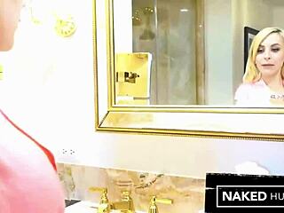 Petite Blonde Russian with Big Tits Handles Thick Dark Cock in Mouth and Pussy