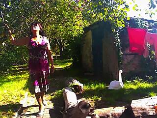 Klaudiaambergirl Solo Outdoor Session with Big Natural Tits in Sexy Stockings