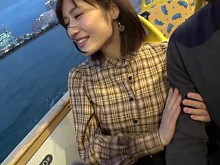 japanese amateur babe with big tits gets creamy in full action