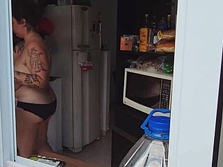 Finally Caught My Neighbor Fully Naked Showing Huge Natural Tits