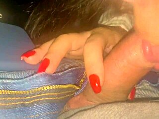 Watch this latina wife give her husband a sloppy blowjob right in the cinema seats!