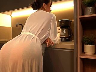 Latina Brunette Shocked by Burglar Turns Into Hard Bedroom Action