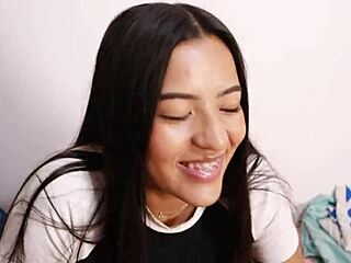 colombian latina's first time getting hard sex on her big ass from pov