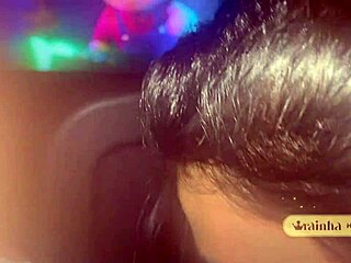 Watch this latina wife give her husband a sloppy blowjob right in the cinema seats!