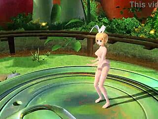 Look at Kagamine Rin's nude body with big tits and ass