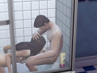 Aunt May slams Spiderman’s dick hard in the steamy bath scene.