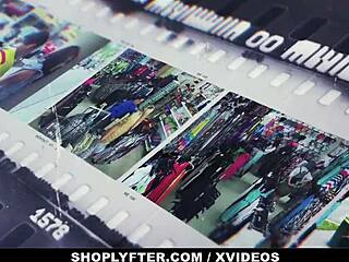 Shoplyfter catches hot teen Vanessa Sky deepthroating security's big cock