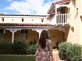 Brunette lesbians eating each other passionately.