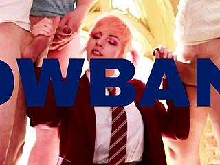 “Gimme that sloppy bj, student, and play with my cum!”