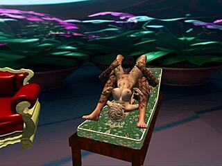 Tattooed Back Lesbian Anal Fucked in Kinky Domination Scene