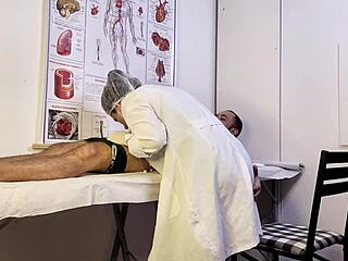 hey, patient gets hard during nurse exam!