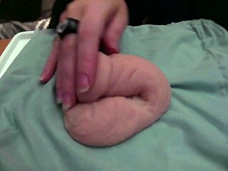 Playing with Soft Limp Fake Cock at Home