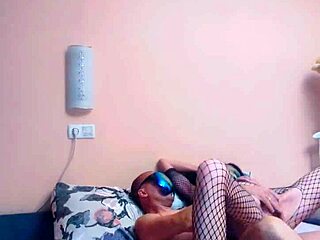 beautiful couple tries filming themselves riding in stockings