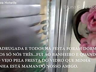 Bruna Silva, hotwife, says, after the party at cuckold’s friend’s house, the stud bangs bareback and finishes inside.