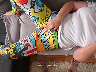 Raw caught stepsister masturbating, fucked her hard through torn leggings on big ass