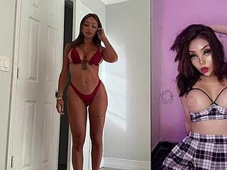 Latina Brunette in Bikini Seduces Stepfather for POV Creampie