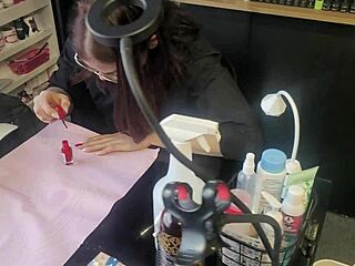 Manicurist Teases Small Cock With Tongue And Handjob In Pov