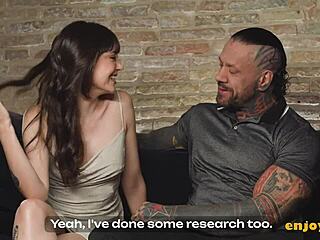 Inked Beau pokes that brunette hard, enjoy the rigid action?