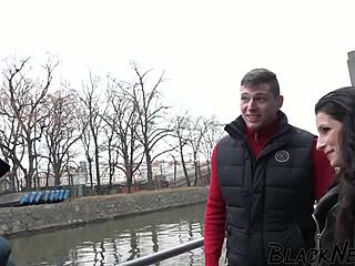 black haired amateur getting her fat ass fucked sloppy by big black cock!