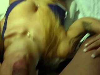 tattooed latina sucks monster cock deep for boyfriend