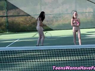 Teen lesbians diving into each other's cunts at the party! 😘