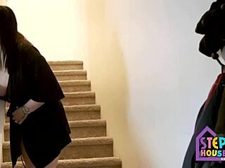 British Milf Stepmom London Rose Catches Stepson Spying on Her Big Ass and Tits in Kitchen Roleplay