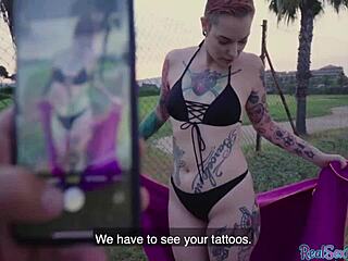 Inked Latina Gets Pulled For Public Encounter After Blowjob