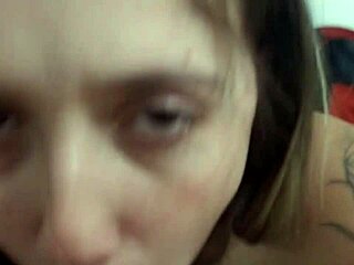 Amateur blowjob with lots of saliva.